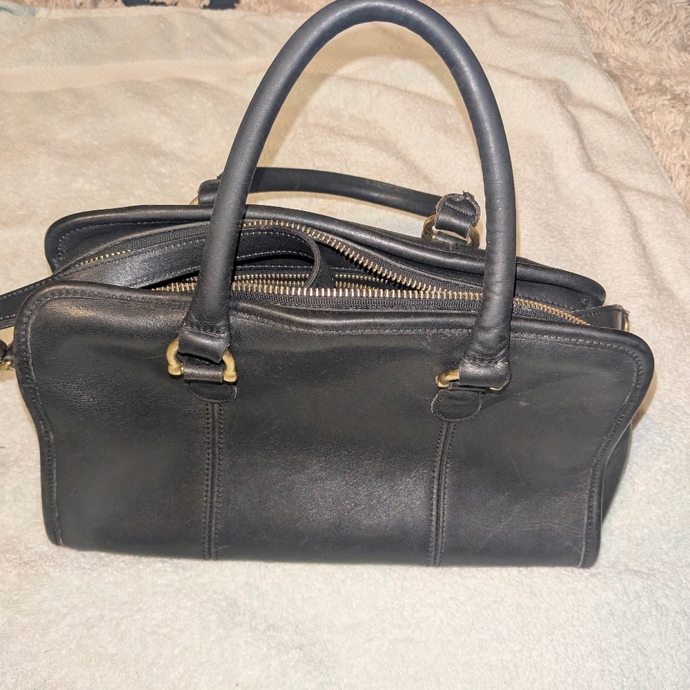 Vintage Coach Beaumont Black Leather Bag #9871